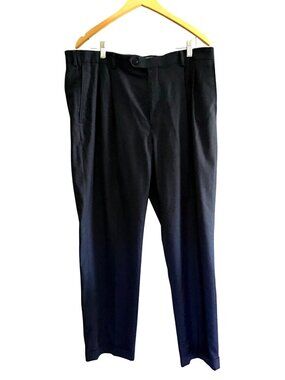 ROUNDTREE & YORKEE -TRAVEL SMART- MEN BLLUE FPLEAT FRONT DRESS PANT SIZE 38X30